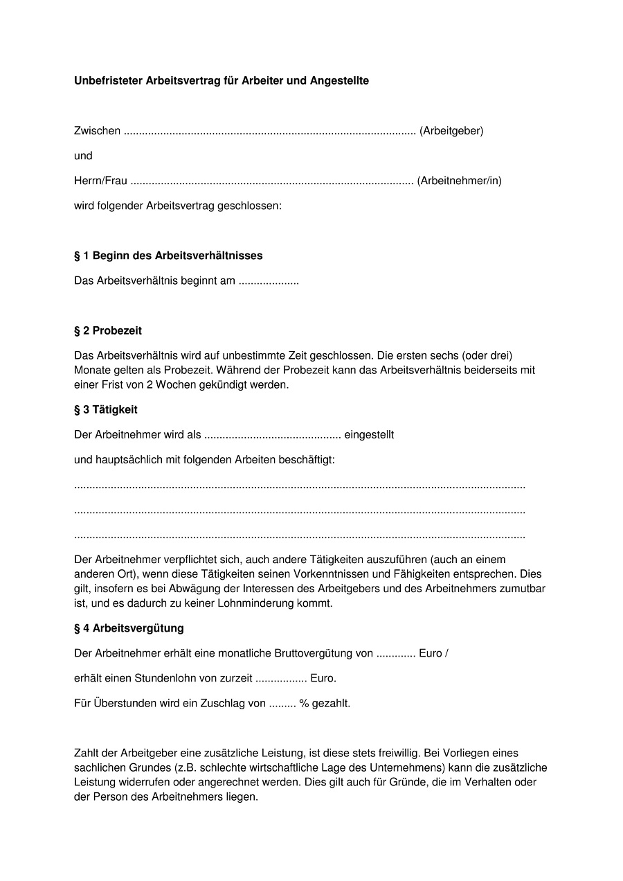 Arbeitsvertrag muster pdf kündigung kostenlos Muster fristgerechte