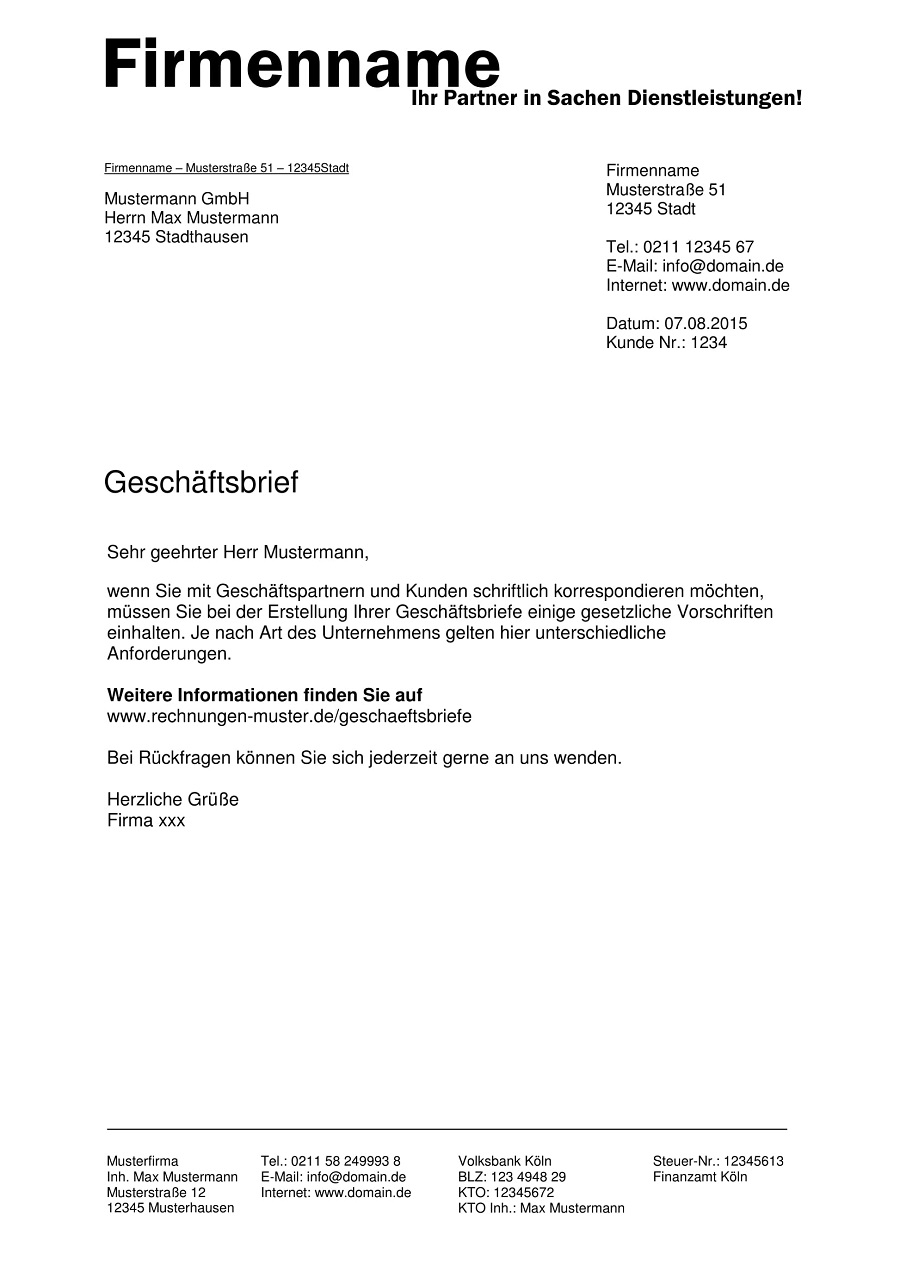 Kostenlose Geschäftsbrief-Vorlagen downloaden